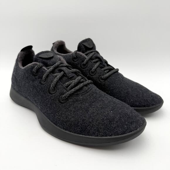 AllBirds Mens Wool Runner Sneakers US 8 EU 40.5 Black Athletic NIB main image 12